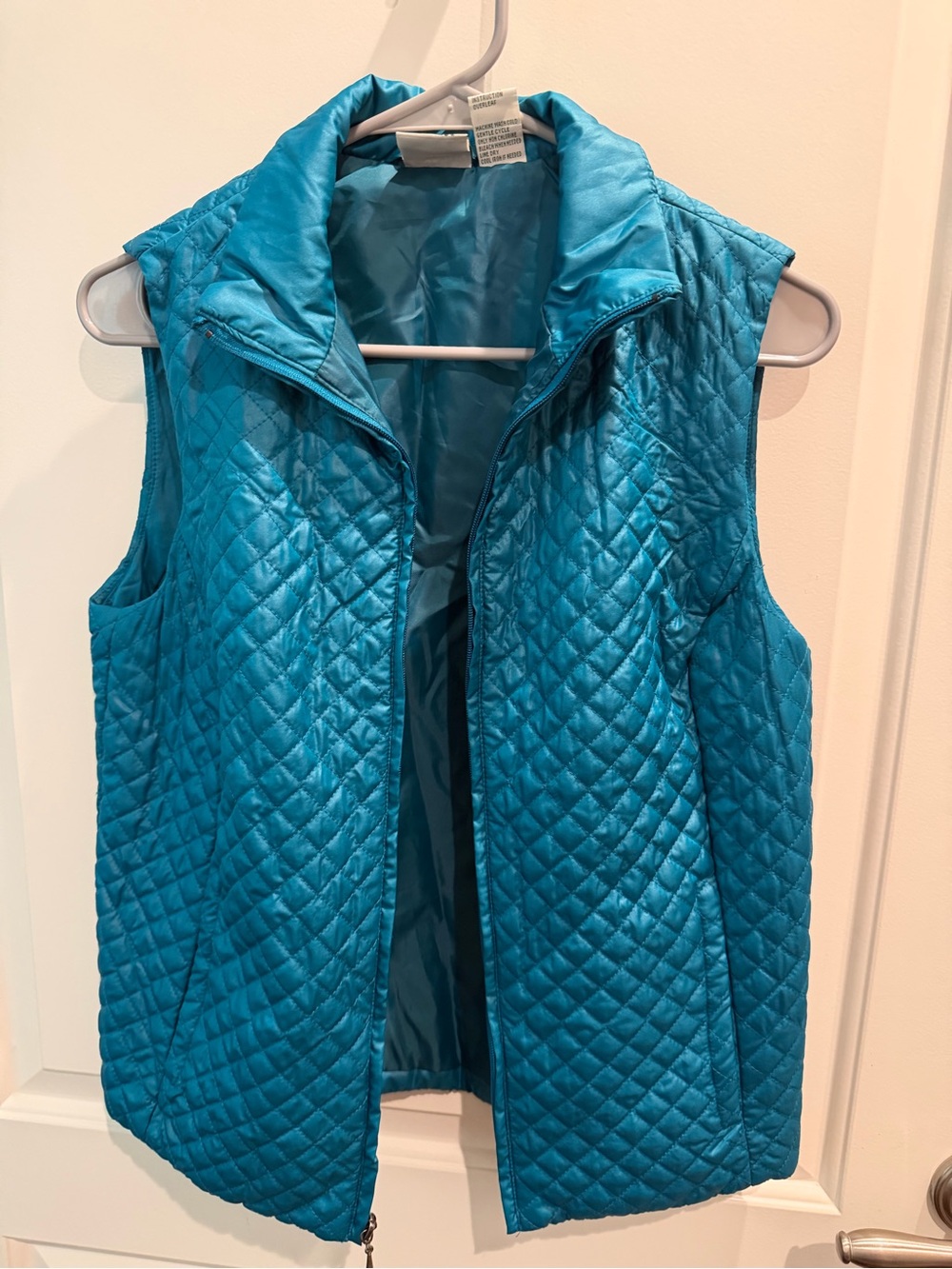 Mountain Lake Quilted Teal Blue Sleeveless Vest